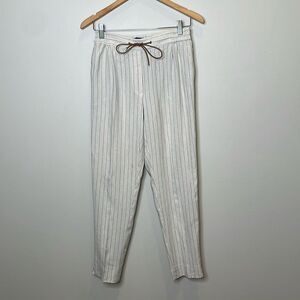 Massimo Dutti Linen Blend Striped Pants Size 4
